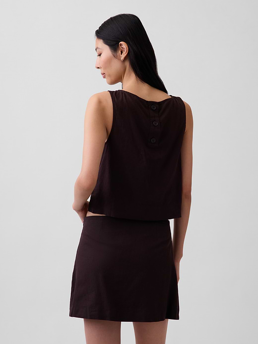 Gap Linen-Blend Crop Shell Tank Top — photo 4