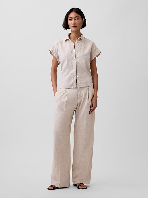 Gap Linen-Blend Oversized Shirt — photo 3