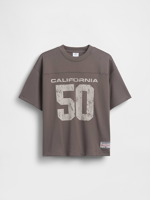 Gap Kids Mesh Oversized Graphic Jersey T-Shirt — photo 3