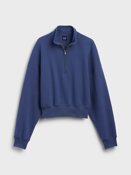 Gap Textured Cotton Oversized Half-Zip Pullover — photo 6