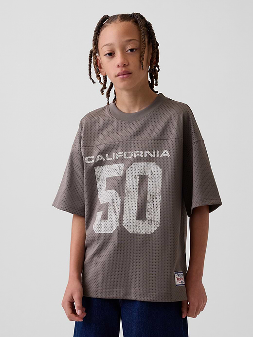 Gap Kids Mesh Oversized Graphic Jersey T-Shirt — photo 1