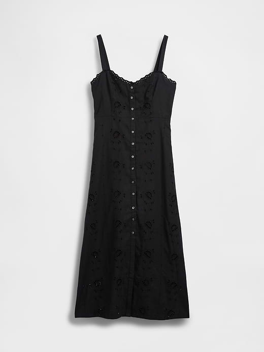 Gap Linen-Blend Embroidered Cami Maxi Dress — photo 6