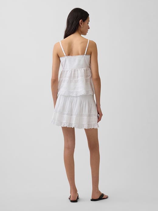 Gap Pintuck Lace-Trim Easy Mini Skort — photo 3
