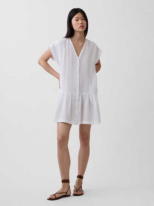 Gap Cotton Gauze Drop-Waist Shirtdress — photo 1