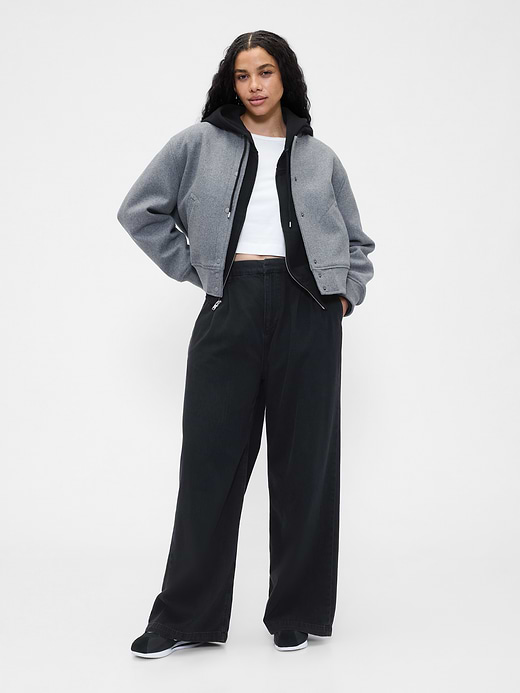 Gap 365 High Rise UltraSoft Pleated Denim Trousers — photo 6
