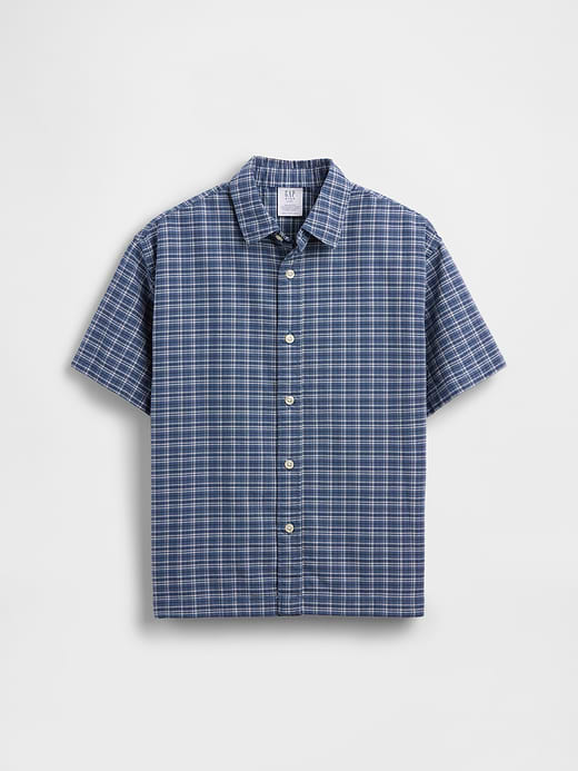 Gap Kids Relaxed Plaid Oxford Shirt — photo 3