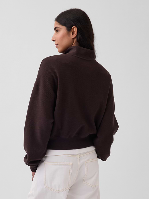 Gap Textured Cotton Oversized Half-Zip Pullover — photo 4