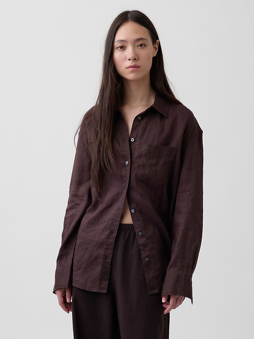 Gap 100% Linen Oversized Shirt — photo 1