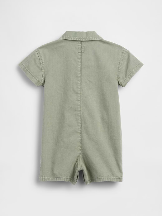 Gap Baby Gingham Denim Colorblock Shorty One-Piece — photo 3