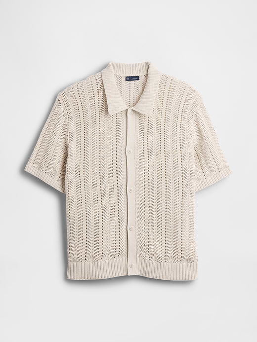 Gap Herringbone Crochet Sweater Shirt — photo 6