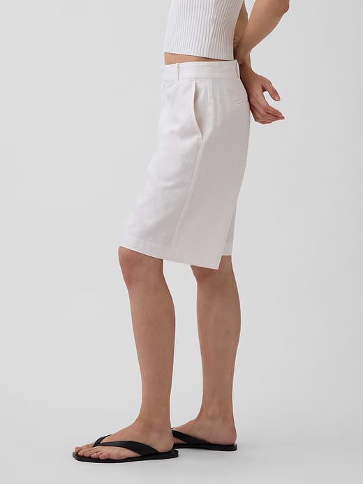 Gap 9" Low Rise Linen-Blend Trouser Shorts — photo 4
