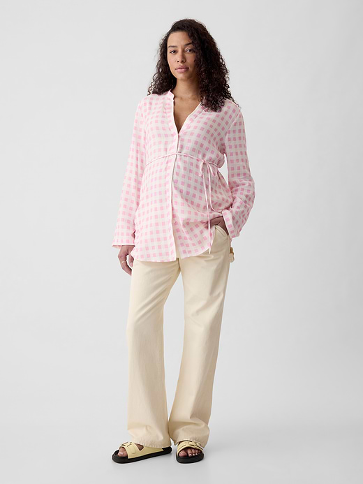 Gap Maternity Linen-Blend Shirt — photo 1