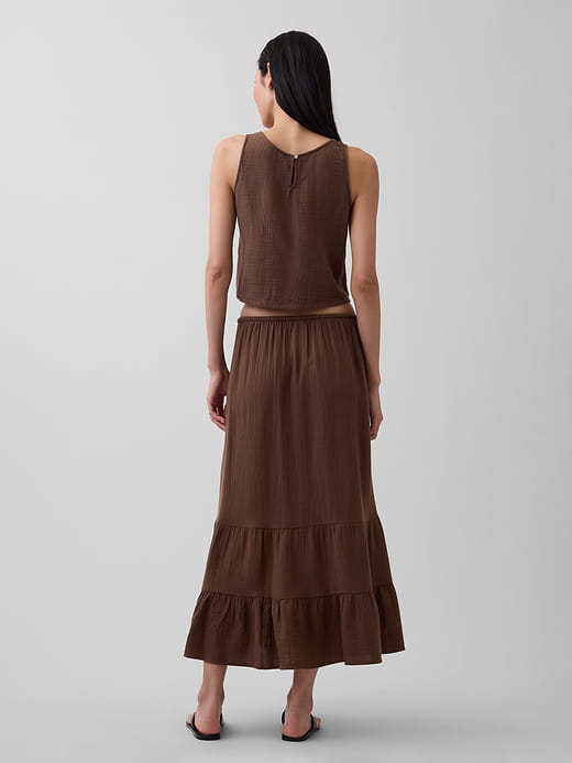 Gap Cotton Gauze Tiered Easy Maxi Skirt — photo 3