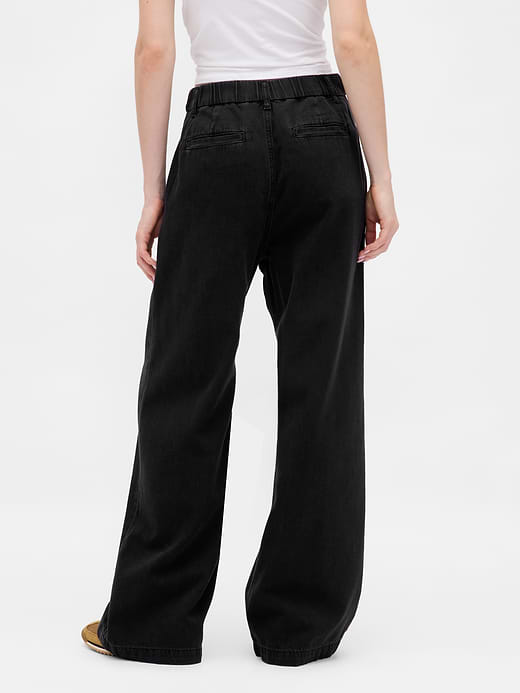 Gap 365 High Rise UltraSoft Pleated Denim Trousers — photo 5