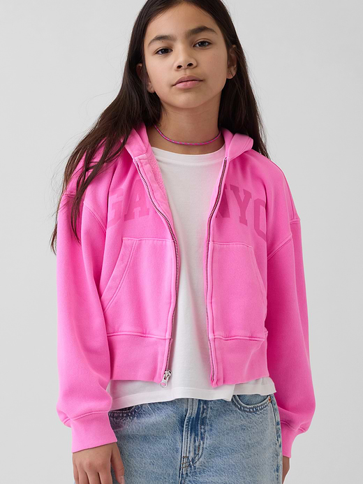 Gap Kids VintageSoft Oversized Logo Zip Hoodie — photo 1