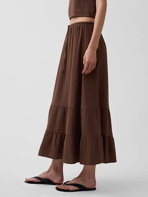 Gap Cotton Gauze Tiered Easy Maxi Skirt — photo 4