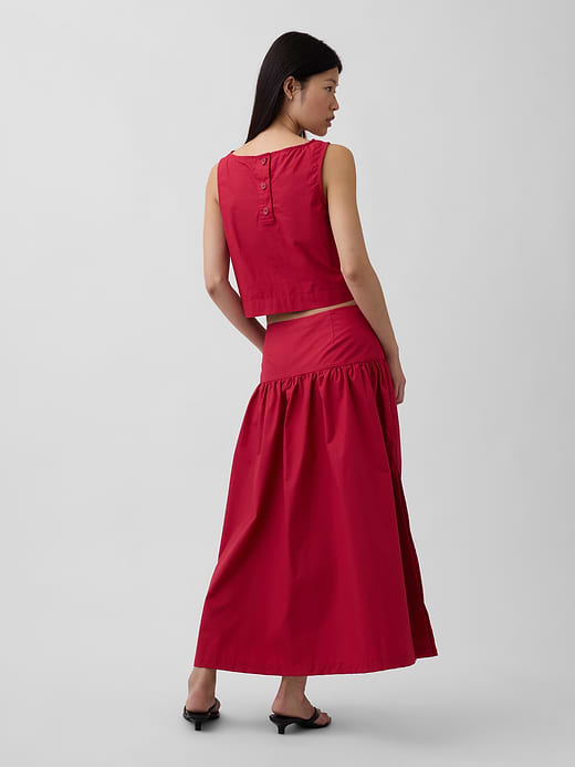 Gap Poplin Drop-Waist Maxi Skirt — photo 3