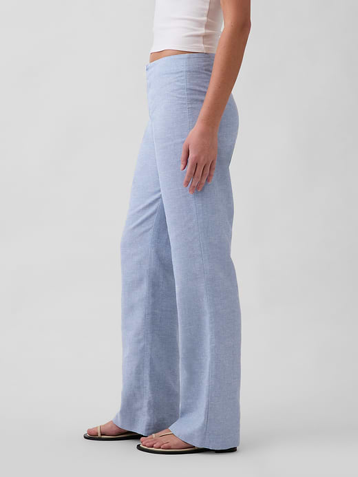 Gap Low Rise Linen-Blend Flare Pants — photo 4