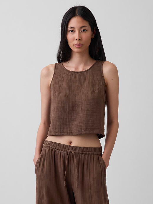 Gap Cotton Gauze Racer Shell Tank Top — photo 1