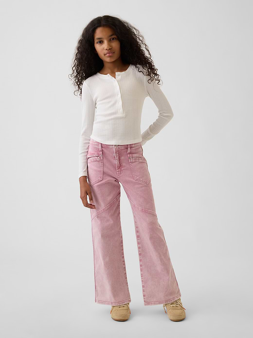 Gap Kids Low Rise Stride Wide-Leg Jeans — photo 1