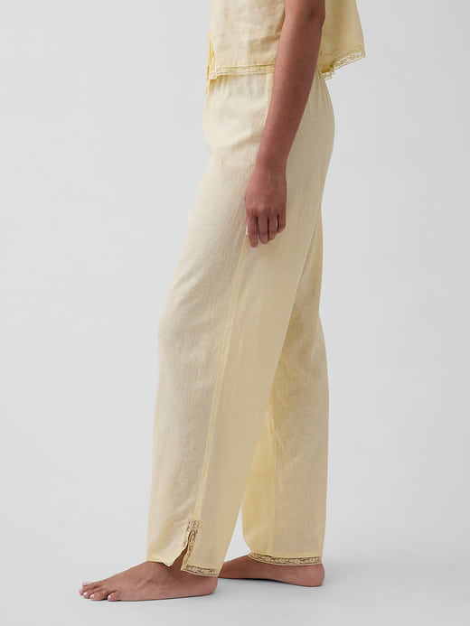Gap Linen-Blend Lace-Hem PJ Pants — photo 4