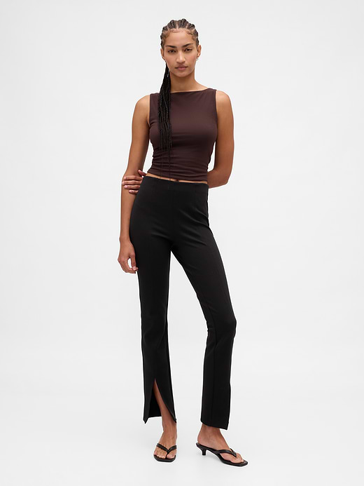 Gap High Rise Double Knit Split-Hem Flare Pants — photo 1