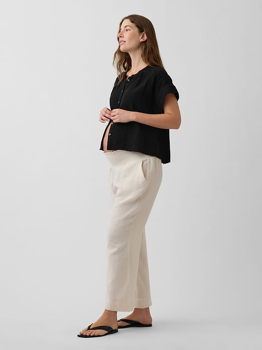 Gap Maternity Cotton Gauze Full Panel Pants — photo 4