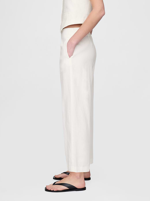 Gap Linen-Blend Relaxed Straight Ankle Pants — photo 4