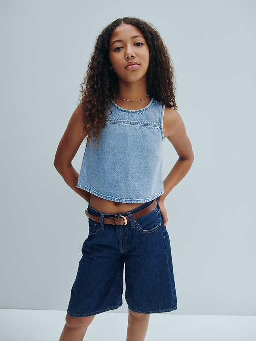 Gap Kids Mid Rise Longline Denim Shorts — photo 7