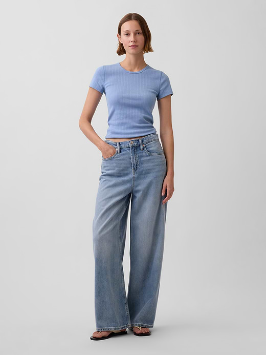 Gap Pointelle Crew T-Shirt — photo 3