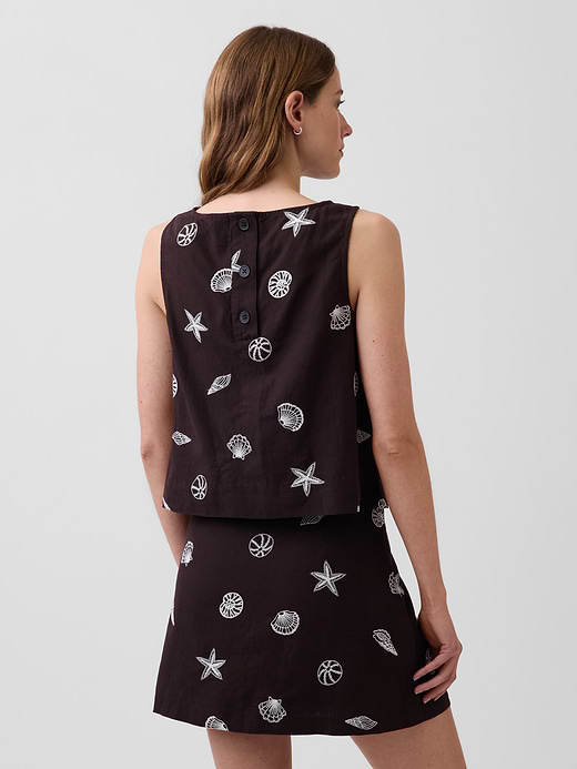 Gap Linen-Blend Crop Shell Tank Top — photo 4