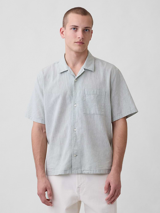 Gap Linen-Cotton Relaxed Straight-Hem Shirt — photo 1
