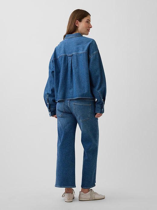 Gap Maternity Full-Panel Stride Wide-Leg Ankle Jeans — photo 3