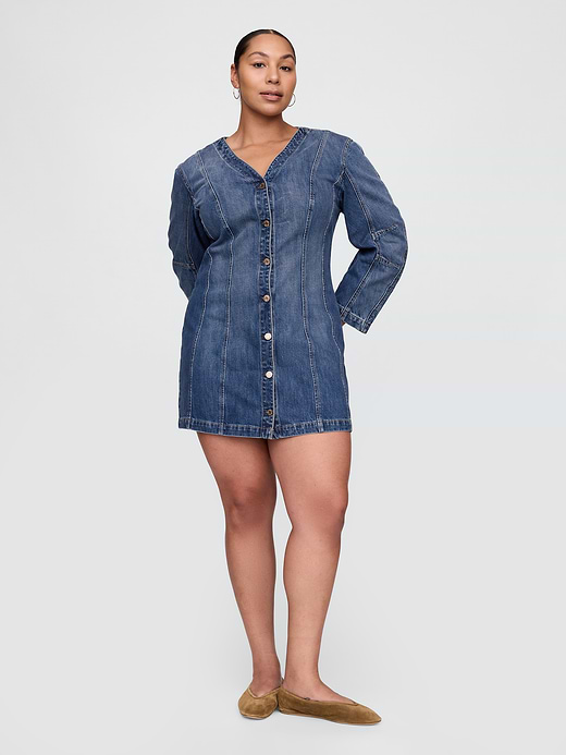 Gap Denim Barrel-Sleeve Mini Dress — photo 6