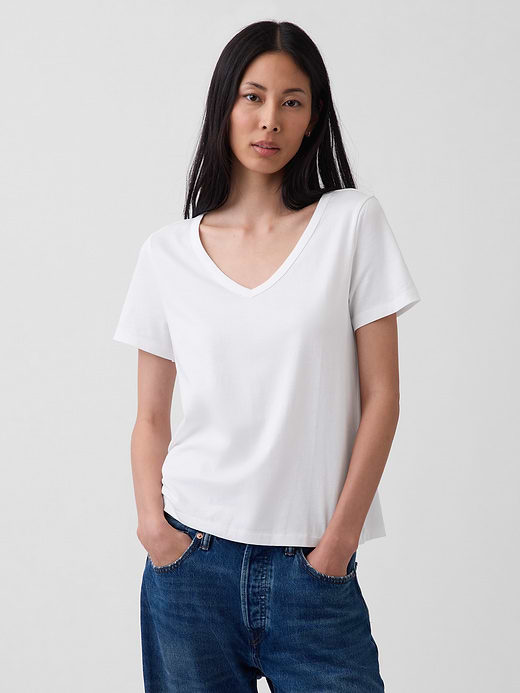 Gap Organic Cotton VintageSoft V-Neck T-Shirt — photo 1