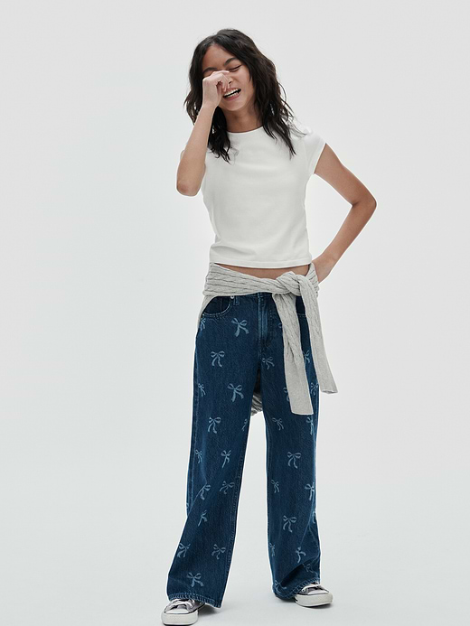 Gap Kids Low Rise Stride Wide-Leg Jeans — photo 9
