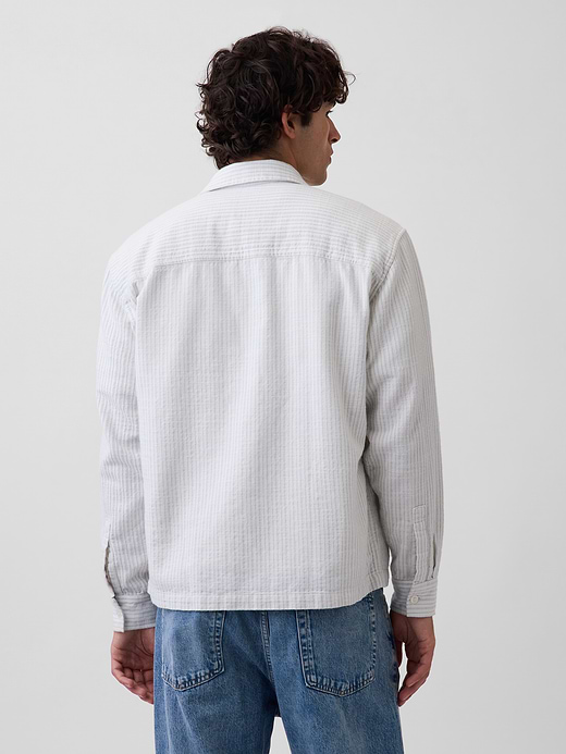 Gap Dobby Stripe Relaxed Straight-Hem Shirt — photo 4