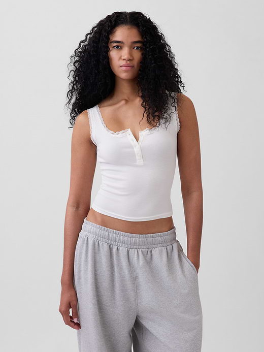 Gap Mini Rib Lace PJ Tank Top — photo 1