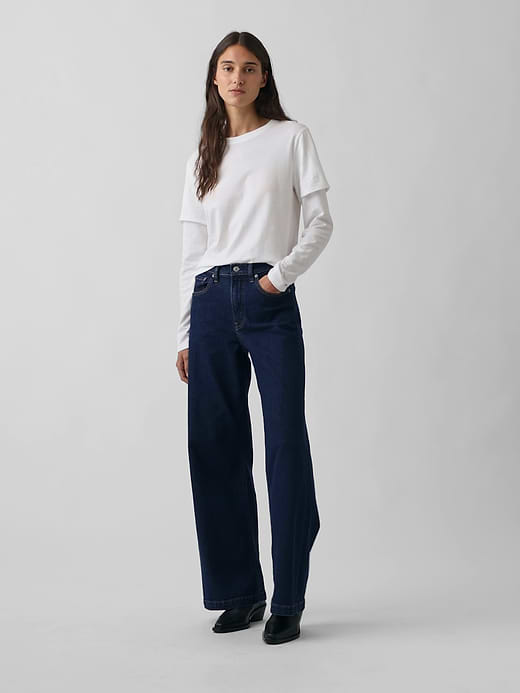 Gap High Rise Stride Wide-Leg Jeans — photo 8