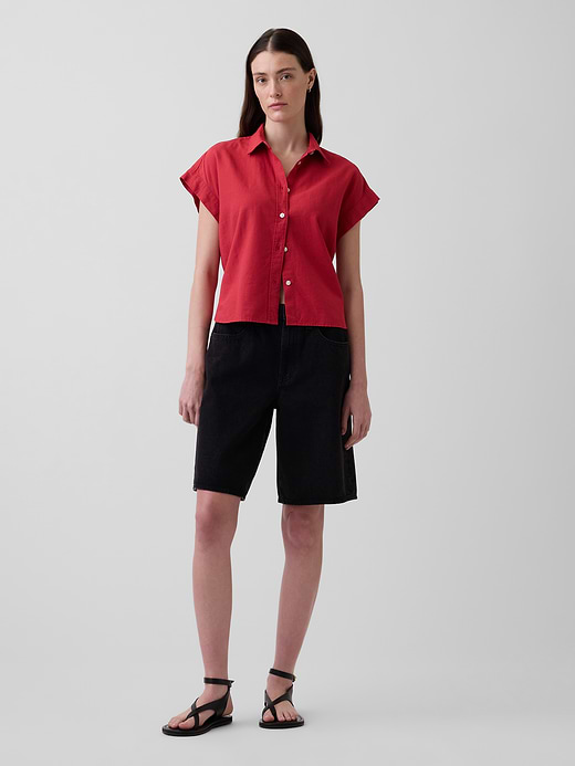 Gap Linen-Blend Oversized Shirt — photo 3