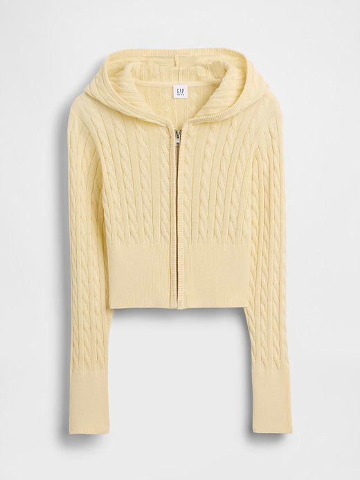 Gap Kids 100% Cotton Cable-Knit Sweater Zip Hoodie — photo 3