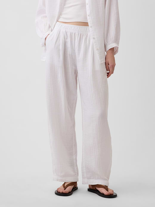 Gap Cotton Gauze Easy Barrel Pants — photo 3