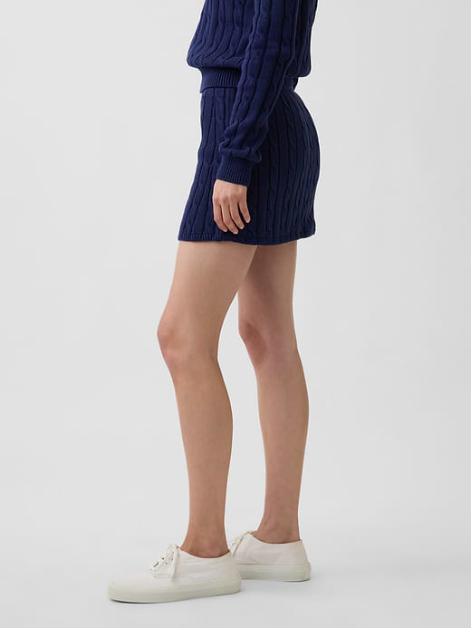 Gap 100% Cotton Cable-Knit Mini Skort — photo 4
