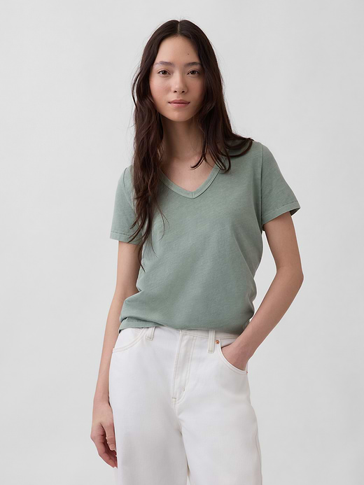 Gap Organic Cotton VintageSoft V-Neck T-Shirt — photo 1