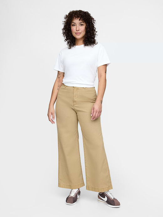 Gap High Rise Stride Wide-Leg Ankle Khakis — photo 6