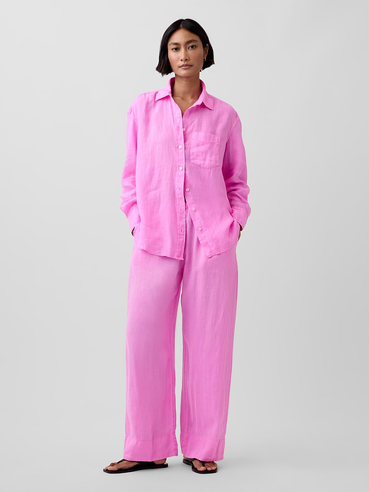 Gap Linen-Blend Easy Wide-Leg Pants — photo 1