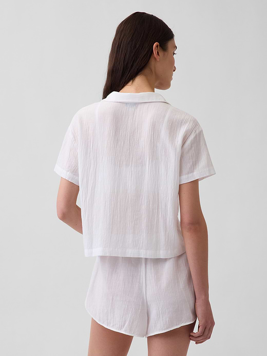 Gap Crinkle Gauze Oversized PJ Shirt — photo 4