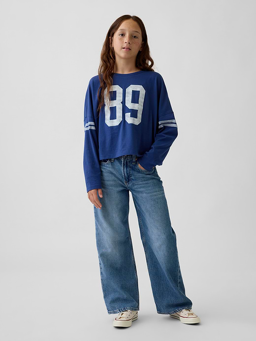 Gap Kids Low Rise Stride Wide-Leg Jeans — photo 1