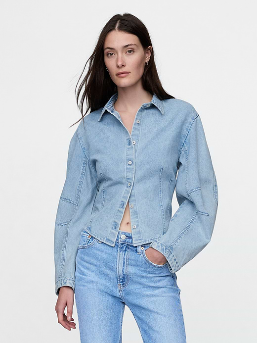 Gap Barrel-Sleeve Denim Shirt — photo 1