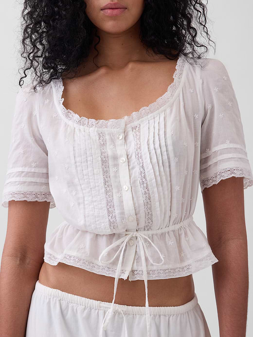 Gap Lace-Trim Peplum Top — photo 5